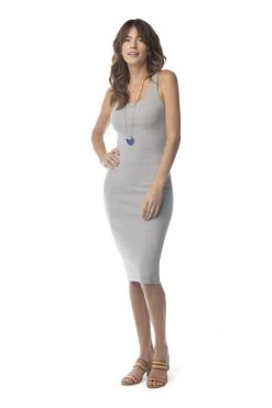 Synergy Organic Clothing Rib Knit Foundation Dress - Heather Gray