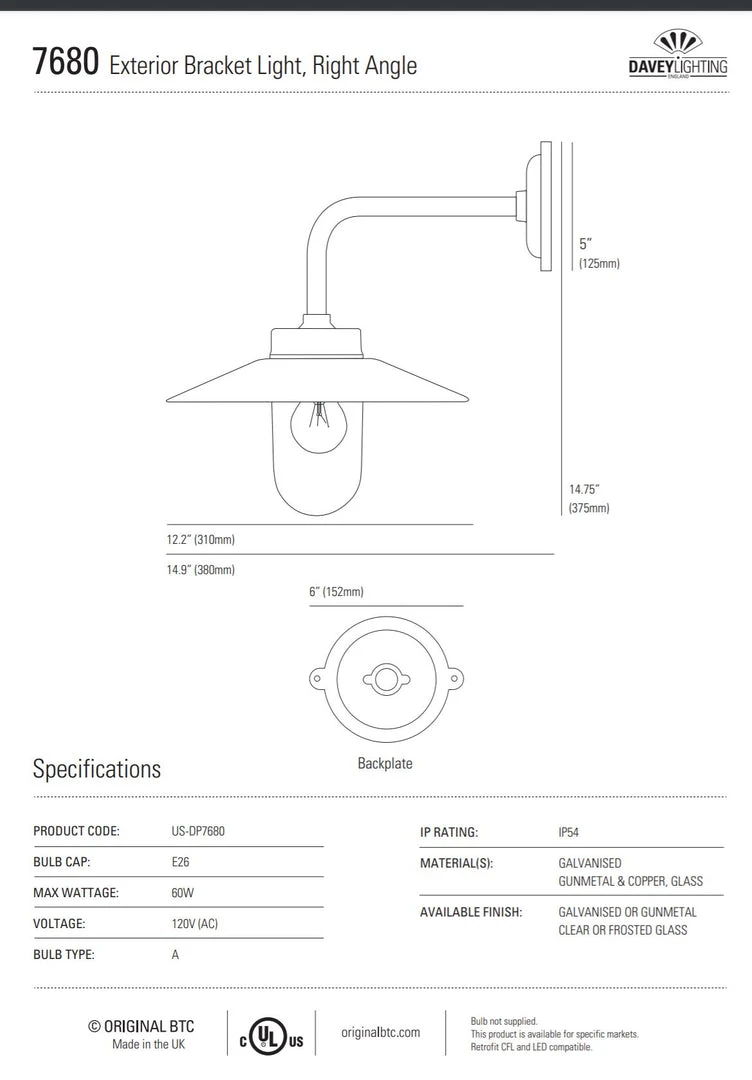 Ameico Round Exterior Bracket Light - Bronze 5 Ameico Round Exterior Bracket Light - Bronze