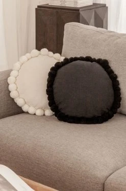 Village Thrive Round Pom Pom Throw Pillow Cover