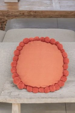 Village Thrive Round Pom Pom Throw Pillow Cover