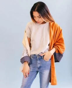 Anchal Accessories Rust Colorblock Scarf