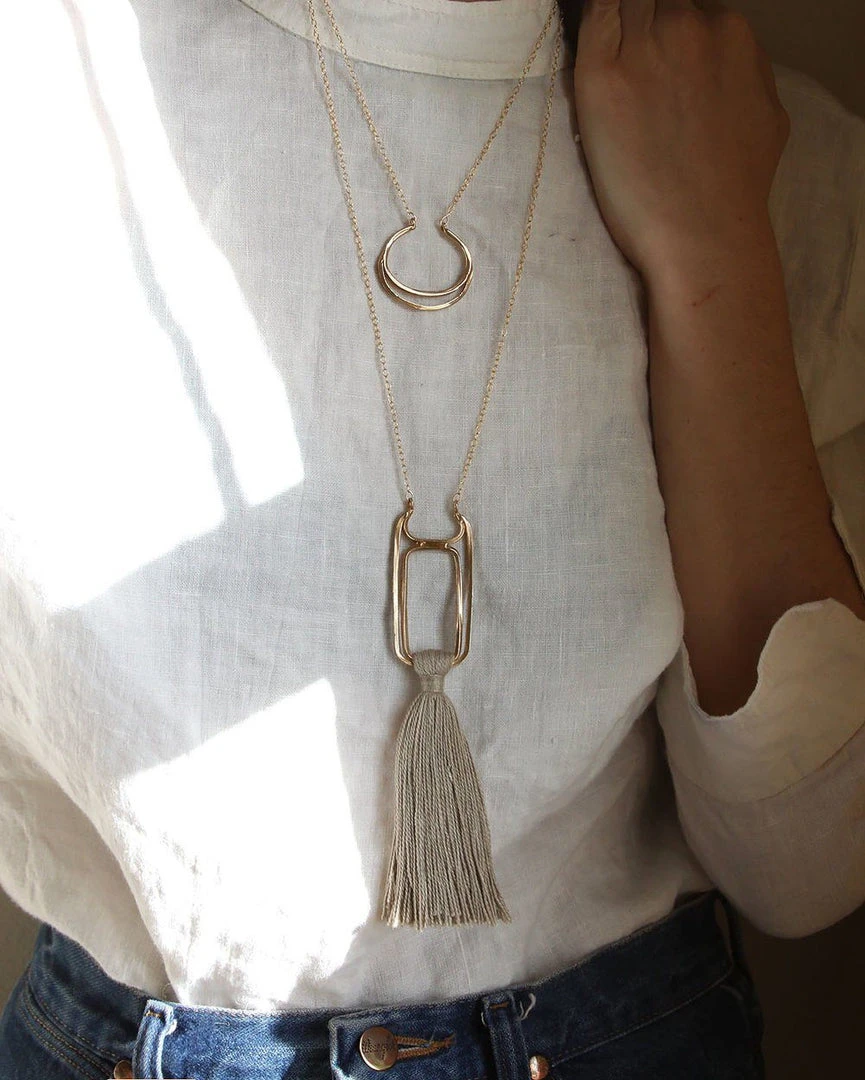 Salt + Still Handcrafted Oblong Necklace 4 Salt + Still Handcrafted Oblong Necklace