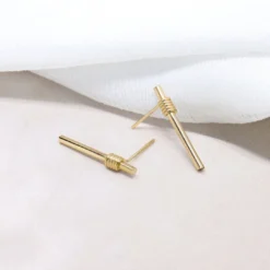 Sara Patino Jewelry Handcrafted Be Present Recycled Gold Earrings