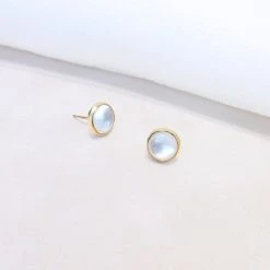 Sara Patino Jewelry Deep Pearl Recycled Gold Stud Earrings 7 Sara Patino Jewelry Deep Pearl Recycled Gold Stud Earrings