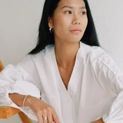 Sara Patino Jewelry Gold Tiny White Topaz Recycled Necklace Special Occasion 7 Sara Patino Jewelry Gold Tiny White Topaz Recycled Necklace Special Occasion