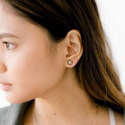 Sara Patino Jewelry Shadow Recycled Gold Earrings - Pyrite