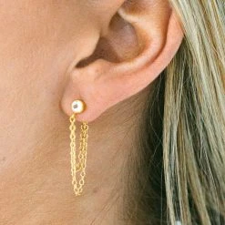 Sara Patino Jewelry Best Sellers Unity Recycled Gold Earrings - White Topaz