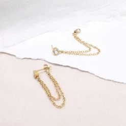 Sara Patino Jewelry Best Sellers Unity Recycled Gold Earrings - White Topaz