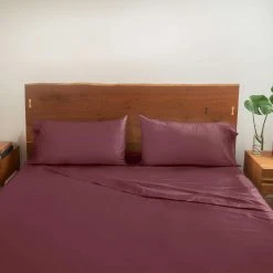 Looma Sateen Sheet Set - Wine