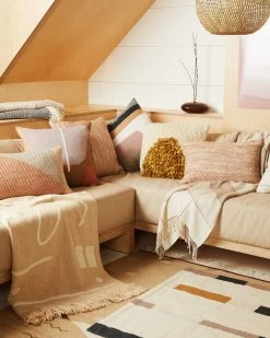 Made Trade Sheila Lumbar Pillow In Salmon - SAMPLE SALE Throw Pillows