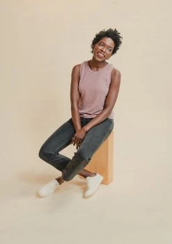 Poplinen Best Sellers Shirley Bamboo Tank Top - Rose