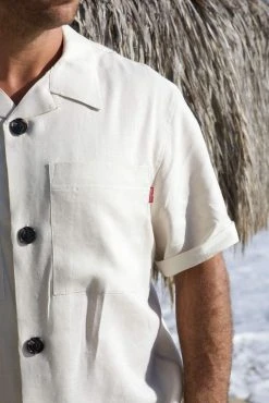 Signature Innovation Group Men's Safari Hemp Shirt - Bone