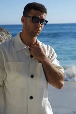 Signature Innovation Group Men's Safari Hemp Shirt - Bone