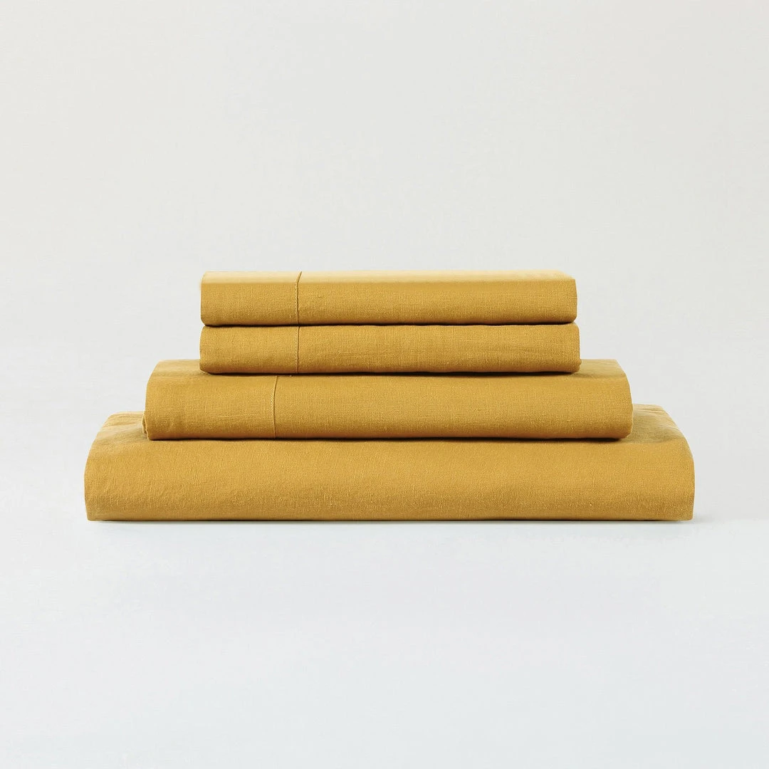 Sijo French Linen Sheet Set - Turmeric 3 Sijo French Linen Sheet Set - Turmeric