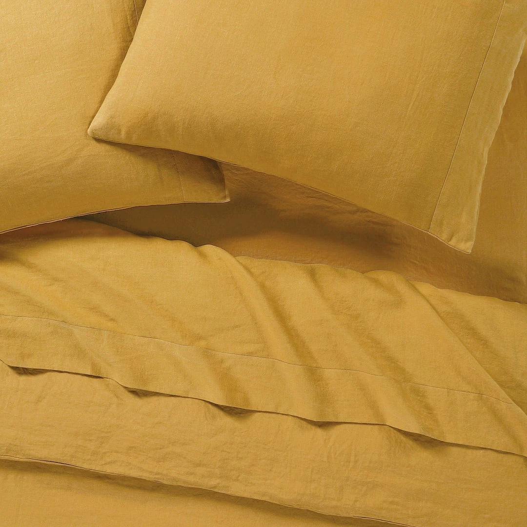 Sijo French Linen Sheet Set - Turmeric 4 Sijo French Linen Sheet Set - Turmeric