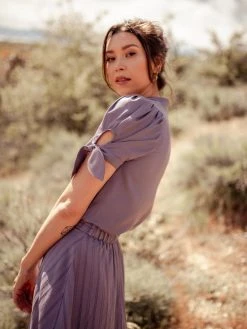 Valani Best Sellers Sitha Tencel Top - Purple Sage