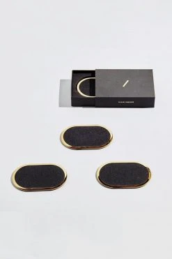 Slash Objects Ring Recycled Rubber Coaster Set - Black
