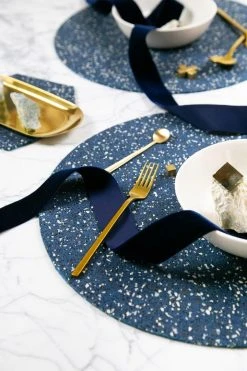 Slash Objects Round Recycled Rubber Placemat - Royal