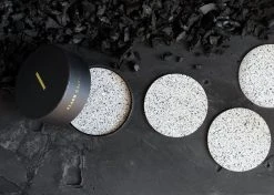 Slash Objects Round Recycled Rubber Coaster Set - Gris