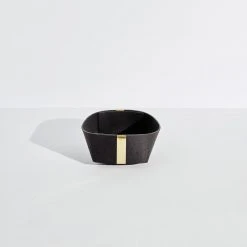Slash Objects Recycled Rubber + Brass Basket Set - Black