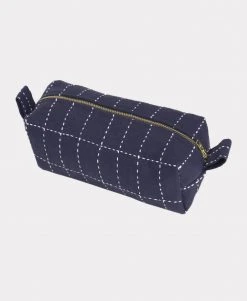 Anchal Accessories Small Grid Stitch Toiletry Bag
