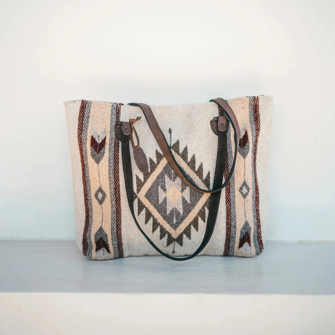 MZ Fair Trade Snowflake Wool Tote Bag 7 MZ Fair Trade Snowflake Wool Tote Bag