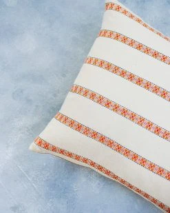 Soil To Studio Home Goods Asima Throw Pillow Cover - Orange + Cream