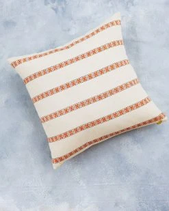 Soil To Studio Home Goods Asima Throw Pillow Cover - Orange + Cream