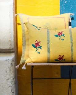 Soil To Studio Ira Linen Throw Pillow Cover - Dandelion Yellow