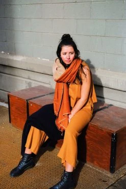 Soil To Studio Pragati Color Blocked Merino Scarf