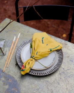 Soil To Studio Zeenat Linen Napkin Set - Dandelion BIPOC Owned 8 Soil To Studio Zeenat Linen Napkin Set - Dandelion BIPOC Owned