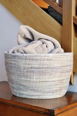Swahili African Modern Solid White Knitting Basket Home Goods 7 Swahili African Modern Solid White Knitting Basket Home Goods