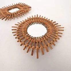 Casa Amarosa Home Goods Square Spike Rattan Mirror