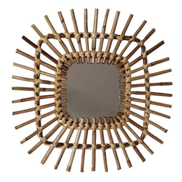 Casa Amarosa Home Goods Square Spike Rattan Mirror 3 Casa Amarosa Home Goods Square Spike Rattan Mirror