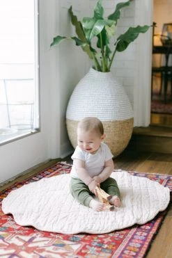 Creative Women New Arrivals Stone Washed Linen Quilted Playmat