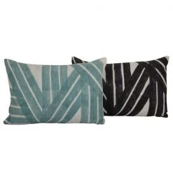 Casa Amarosa Stripe Sky Throw Pillow Cover- Aqua Home Goods
