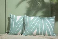 Casa Amarosa Stripe Sky Throw Pillow Cover- Aqua Home Goods