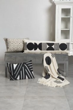 Casa Amarosa Stripe Sky Throw Pillow Cover - Black 10 Casa Amarosa Stripe Sky Throw Pillow Cover - Black