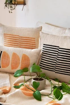 Casa Amarosa Stripe Throw Pillow Cover - Black