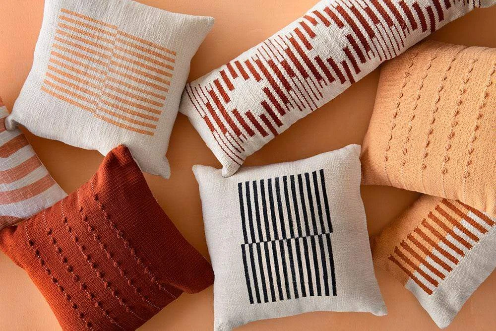 Casa Amarosa Stripe Throw Pillow Cover - Gold Earth 8 Casa Amarosa Stripe Throw Pillow Cover - Gold Earth