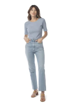 Synergy Organic Clothing Sale Striped Column Tee - Teal