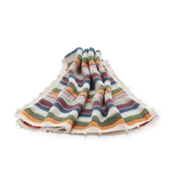 Pebble Stripey Baby Blanket Fair Trade