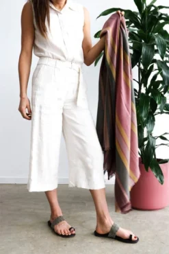 Studio Variously Barque Stripes Merino Wool Scarf