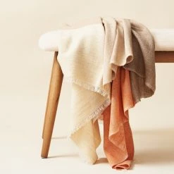 Studio Variously Chestnut Merino Wool Throw Blanket Home Goods