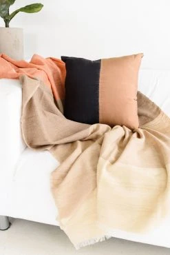 Studio Variously Chestnut Merino Wool Throw Blanket Home Goods