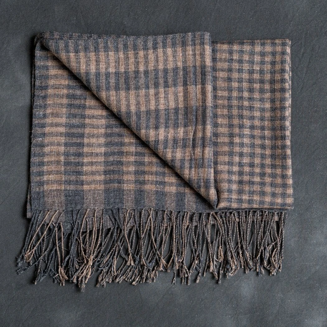 Studio Variously Fawn Checks Merino Scarf 7 Studio Variously Fawn Checks Merino Scarf