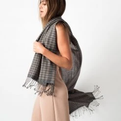 Studio Variously Fawn Checks Merino Scarf 12 Studio Variously Fawn Checks Merino Scarf