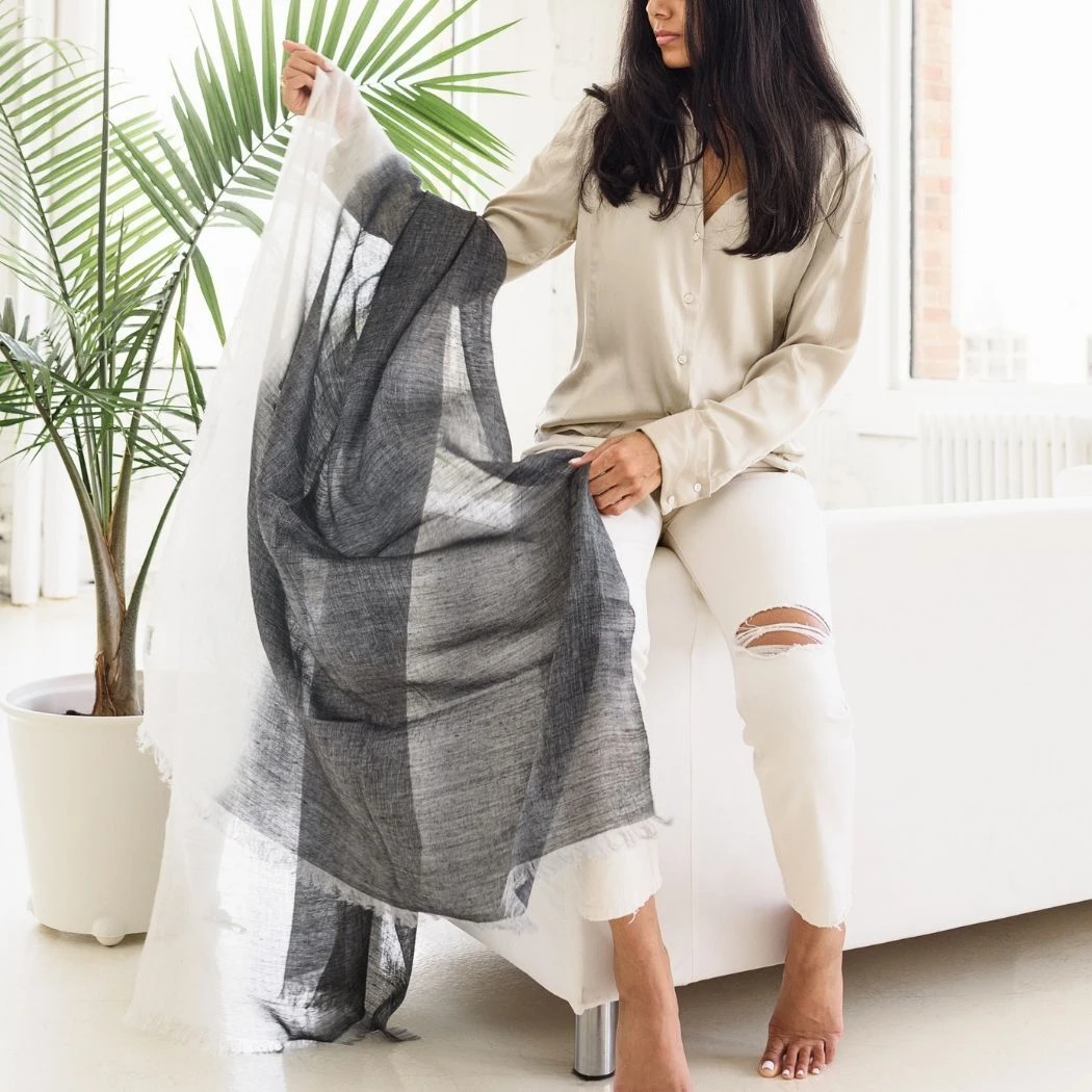 Studio Variously Granite Linen Scarf 3 Studio Variously Granite Linen Scarf