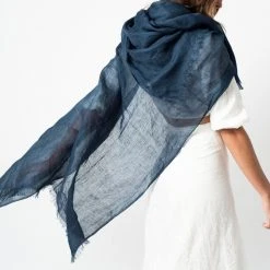 Studio Variously Midnight Blue Linen Scarf Accessories 15 Studio Variously Midnight Blue Linen Scarf Accessories