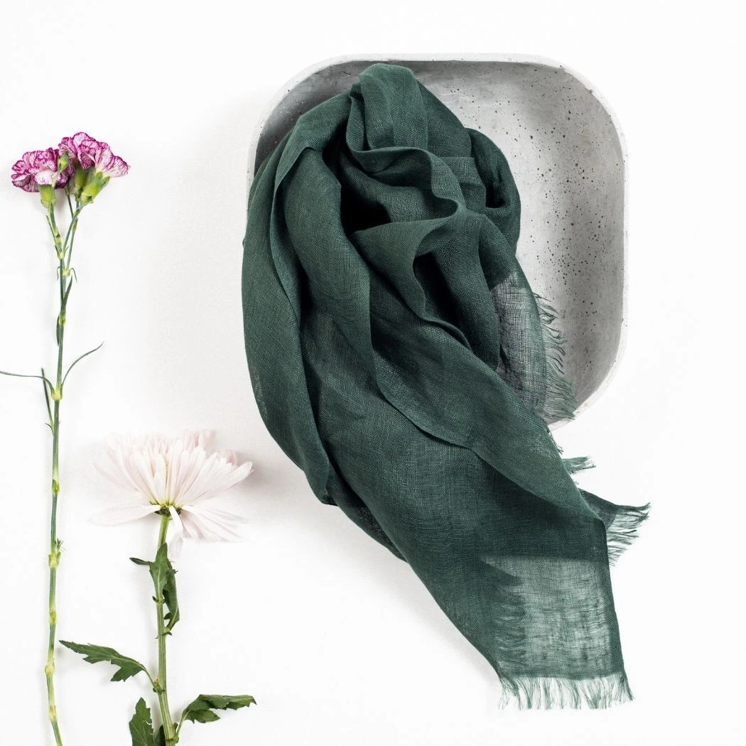 Studio Variously Accessories Moss Linen Scarf 9 Studio Variously Accessories Moss Linen Scarf